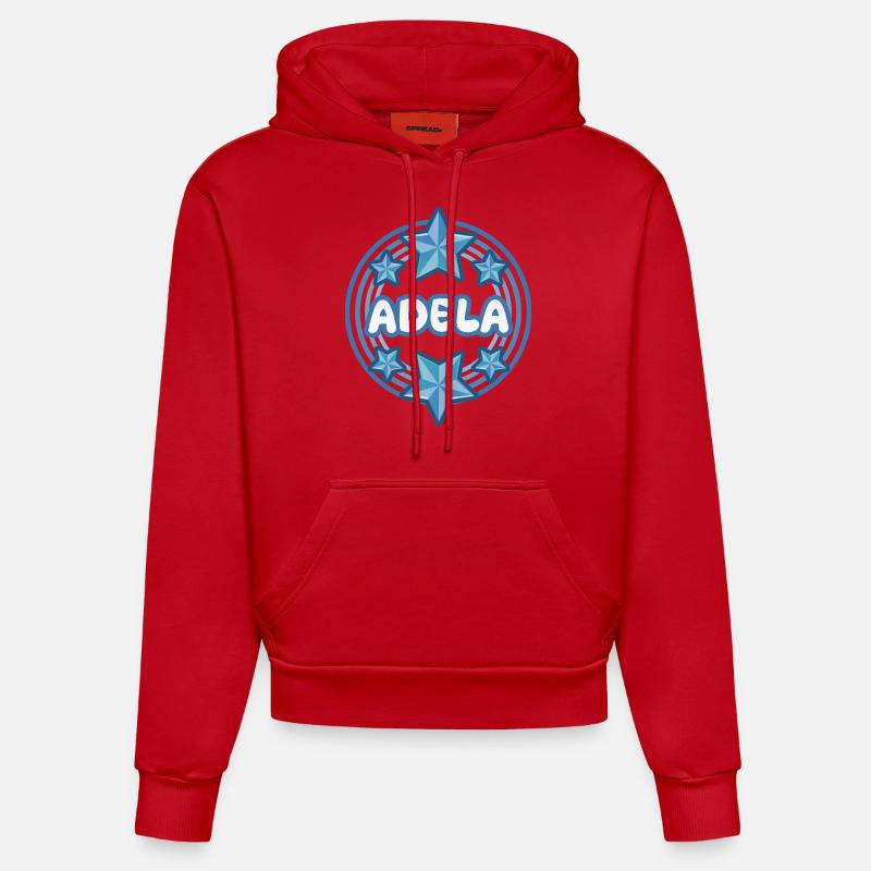 Adela - Sweat à capuche bio ajusté fabriqué en UE - rouge