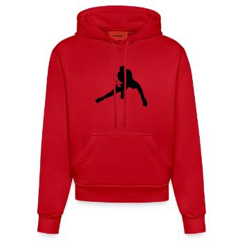 Volleyball - Organic Fitted Hoodie Made in EU - red - Front