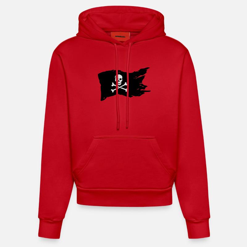 Roger Jolly (couleur personnalisable!) - Sweat à capuche bio ajusté fabriqué en UE - rouge