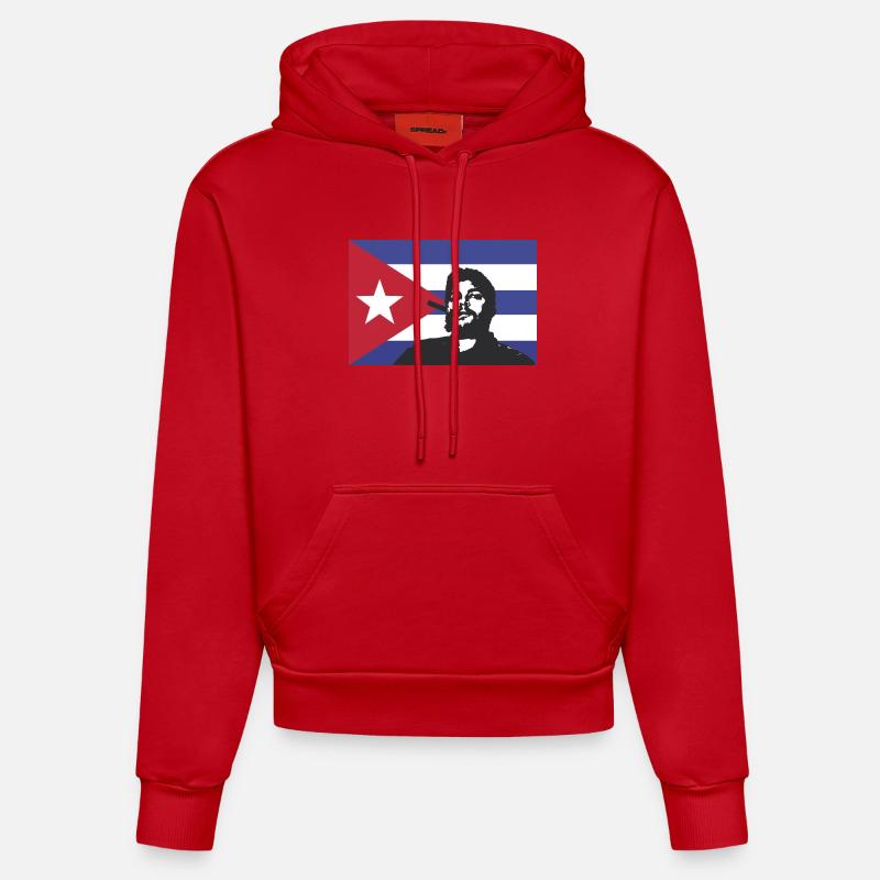 Che Guevara - Sweat à capuche bio ajusté fabriqué en UE - rouge