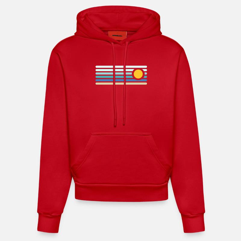 Plage - Sweat à capuche bio ajusté fabriqué en UE - rouge