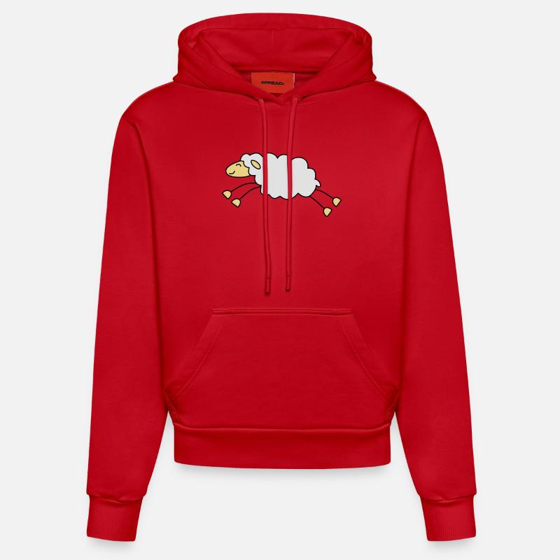springendes schaf schäfer - Organic Fitted Hoodie Made in EU - Rot
