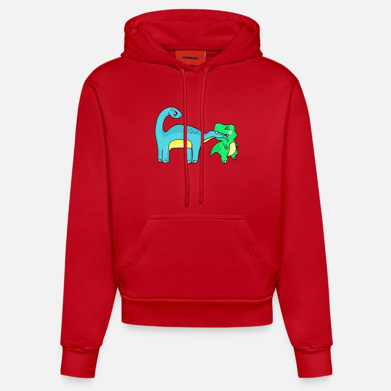 Image de l’espace réservé Dino - Sweat à capuche bio ajusté fabriqué en UE - rouge