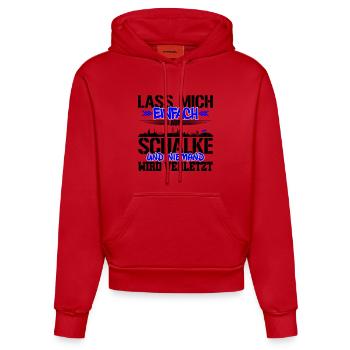 Lasst mich auf Schalke | Farbe änderbar - Organic Fitted Hoodie Made in EU - Rot - Vorne