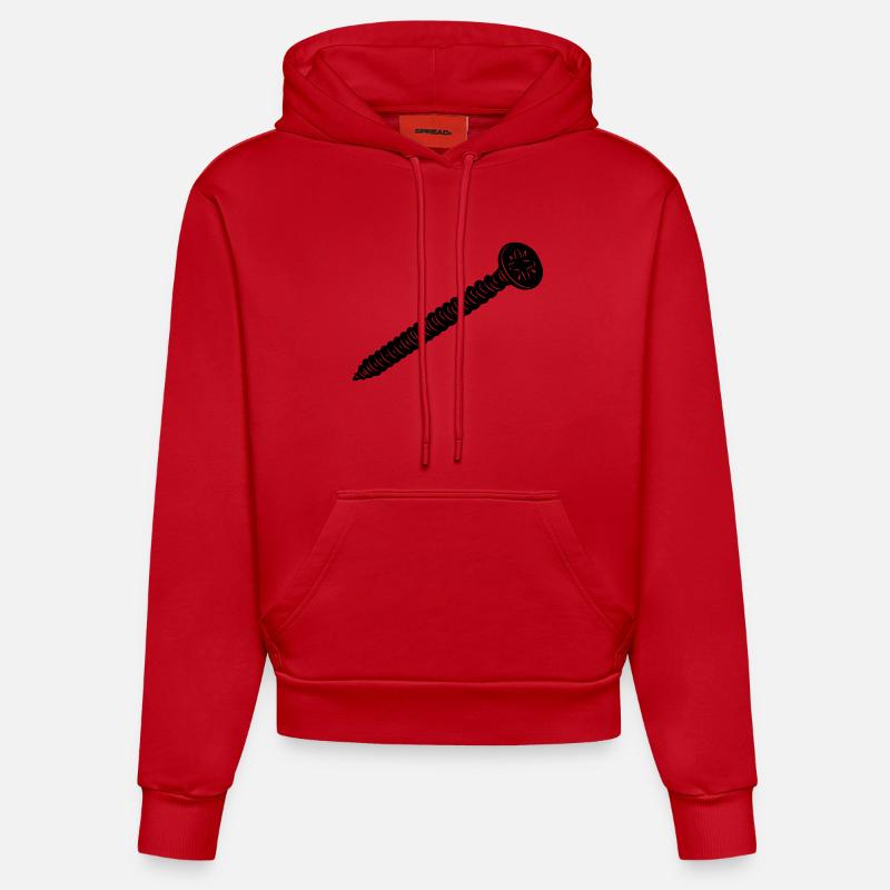 Vis pour bouchon - Sweat à capuche bio ajusté fabriqué en UE - rouge
