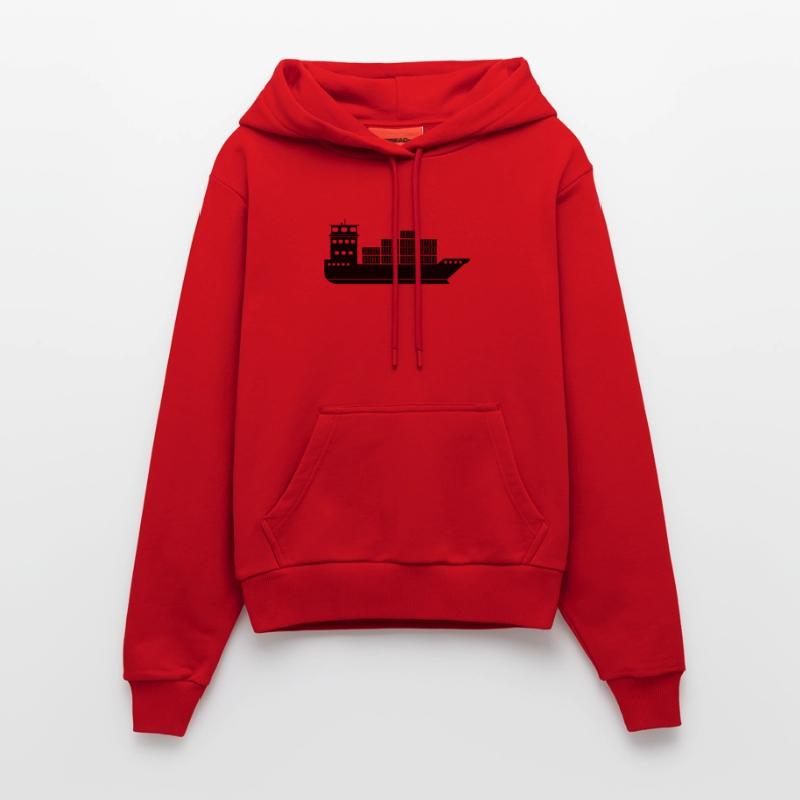 Seecontainerschiff oder Boot mit Containern Organic Fitted Hoodie Made in EU