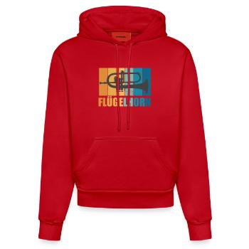 Flügelhorn Vintage Musiker Instrument Geschenk - Organic Fitted Hoodie Made in EU - Rot - Vorne