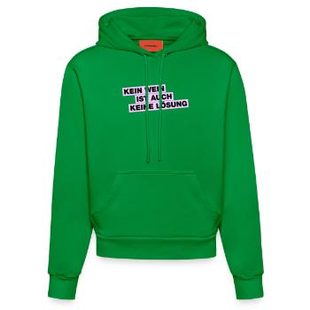 Kein WEIN ist auch keine Lösung - Organic Fitted Hoodie Made in EU - City Green - Vorne