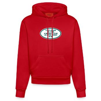 I don't care what people think of me - Organic Fitted Hoodie Made in EU - red - Front