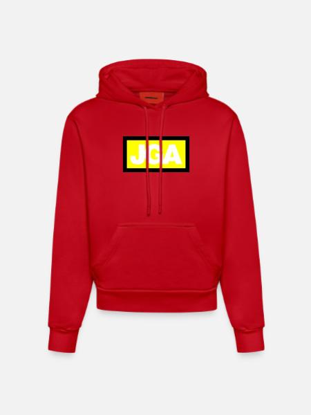 JGA SIMPLE - Emblem 3C - Organic Fitted Hoodie Made in EU - red