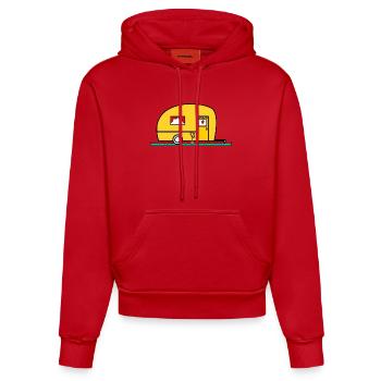 GELIEBTE. MEISTER. LEHRER. SCHULE - Organic Fitted Hoodie Made in EU - Rot - Vorne