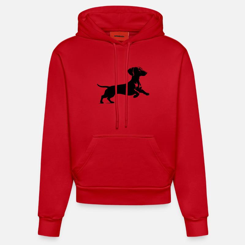 Teckel - Sweat à capuche bio ajusté fabriqué en UE - rouge