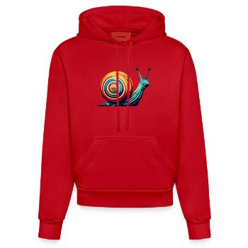 Schnecke - Organic Fitted Hoodie Made in EU - Rot - Vorne