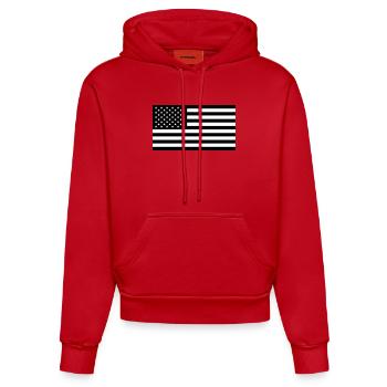 THE AMERICAN FLAG - Organic Fitted Hoodie Made in EU - red - Front