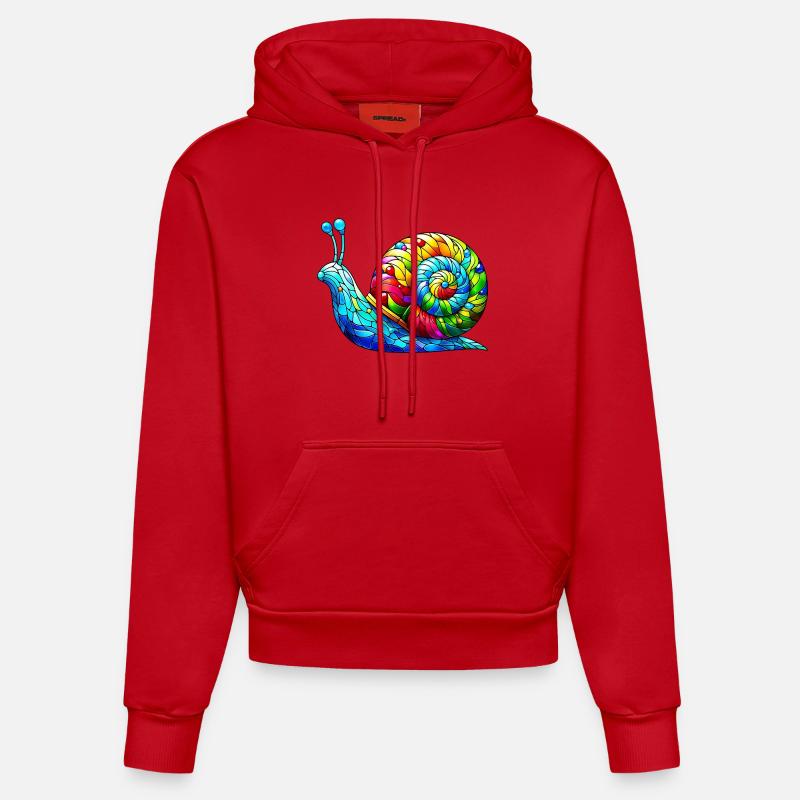Escargot - Sweat à capuche bio ajusté fabriqué en UE - rouge