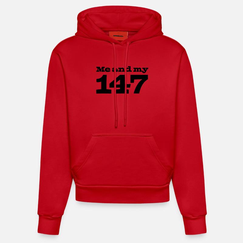 29 Moi et mon 147 - Sweat à capuche bio ajusté fabriqué en UE - rouge