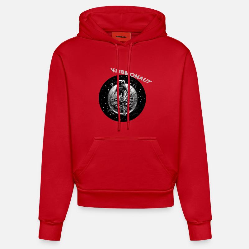 Cosmonaute dans l’anneau stellaire - Sweat à capuche bio ajusté fabriqué en UE - rouge