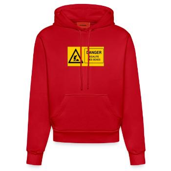 Egalité des sexes - Sweat à capuche bio ajusté fabriqué en UE - rouge - Devant