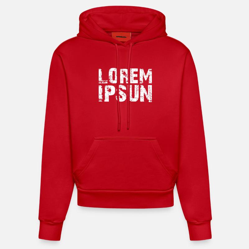 LOREM_IPSUN - Sweat à capuche bio ajusté fabriqué en UE - rouge