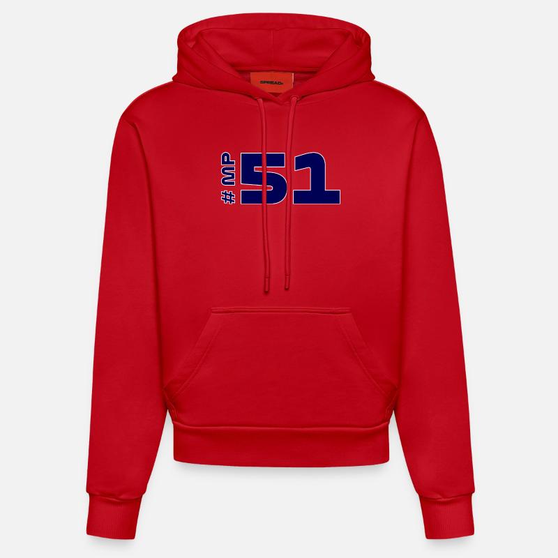 # MP51 - Sweat à capuche bio ajusté fabriqué en UE - rouge
