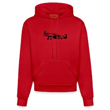 P-51 - Organic Fitted Hoodie Made in EU - red - Front