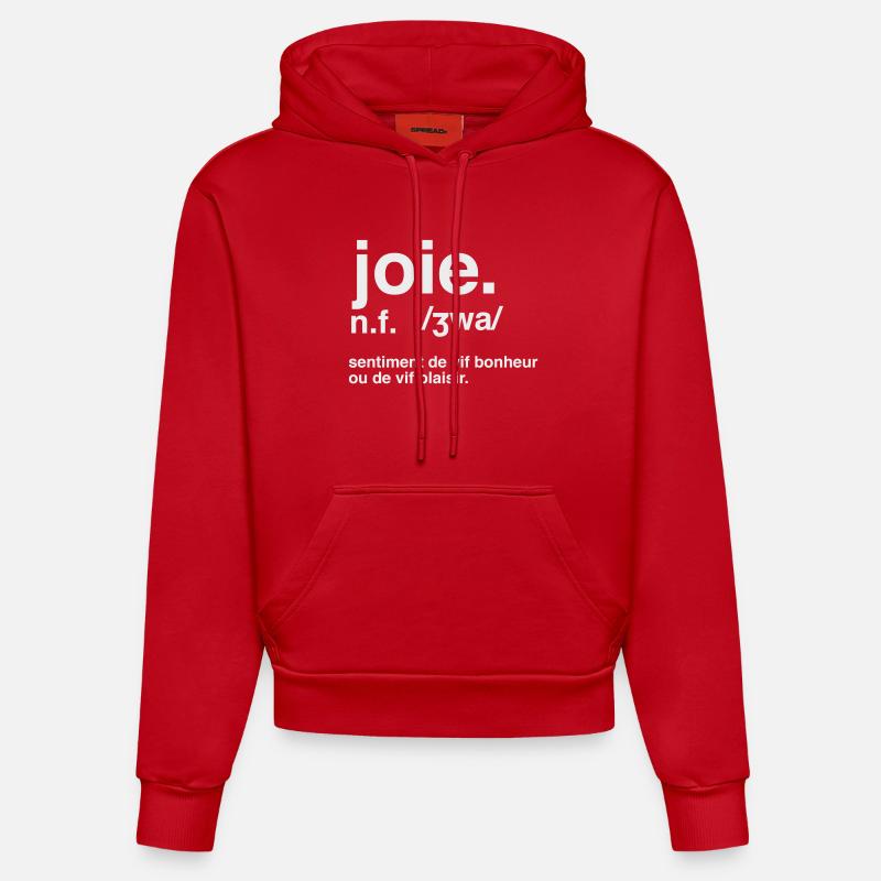 Joie Définition Style Dictionnaire  - Sweat à capuche bio ajusté fabriqué en UE - rouge