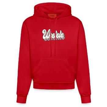 Ukulélé hawaïen ukulélé rétro vintage - Sweat à capuche bio ajusté fabriqué en UE - rouge - Devant