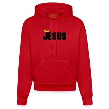Jesus Christ - Organic Fitted Hoodie Made in EU - red - Front