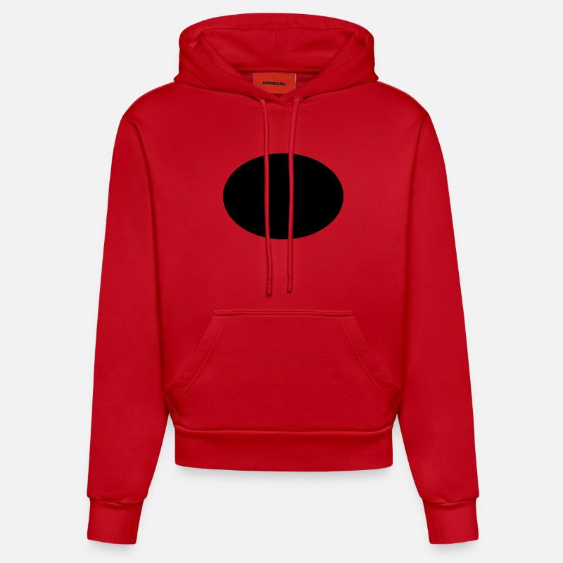 Ellipse oder Oval - Organic Fitted Hoodie Made in EU - Rot