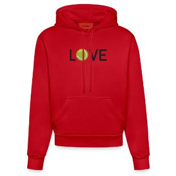 Amateur de tennis - Sweat à capuche bio ajusté fabriqué en UE - rouge - Devant