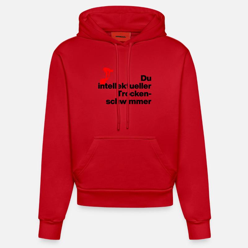 ESPÈCE DE NAGEUR SEC INTELLIGENT. SARCASME - Sweat à capuche bio ajusté fabriqué en UE - rouge