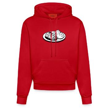 Golubzi Krautwickel mit Kartoffel Püree  - Organic Fitted Hoodie Made in EU - Rot - Vorne