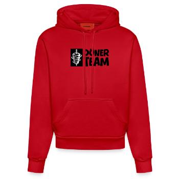 Döner Team - Organic Fitted Hoodie Made in EU - Rot - Vorne
