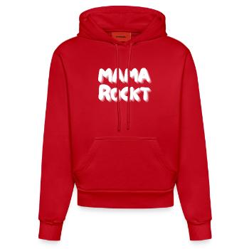 Mama rockt - Organic Fitted Hoodie Made in EU - Rot - Vorne