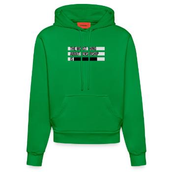 The Worst Thing About Censorship Is Funny Irony - Organic Fitted Hoodie Made in EU - City Green - Front