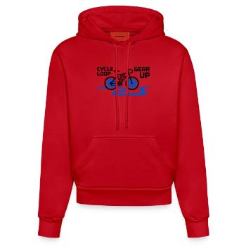 Motivational Gear Up Bicycle Loop - Organic Fitted Hoodie Made in EU - red - Front