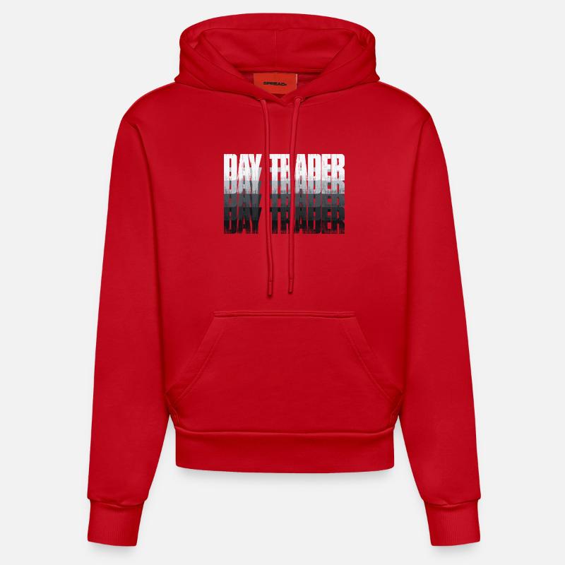 Day Trader Marché boursier Trader boursier - Sweat à capuche bio ajusté fabriqué en UE - rouge