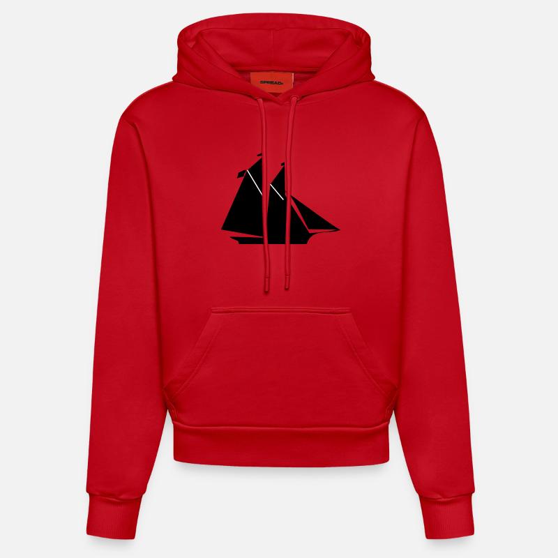 Voile - Sweat à capuche bio ajusté fabriqué en UE - rouge