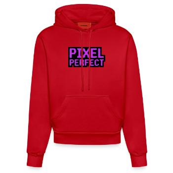 Pixel Perfect Lettering Gamer - Organic Fitted Hoodie Made in EU - red - Front