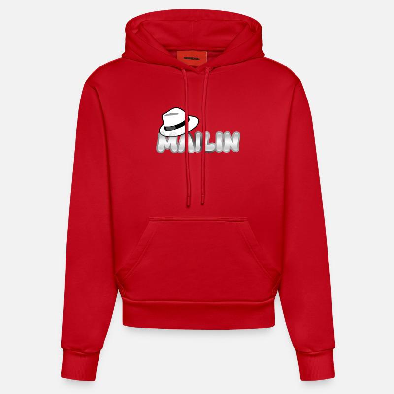 Le mailin comme prénom - Sweat à capuche bio ajusté fabriqué en UE - rouge