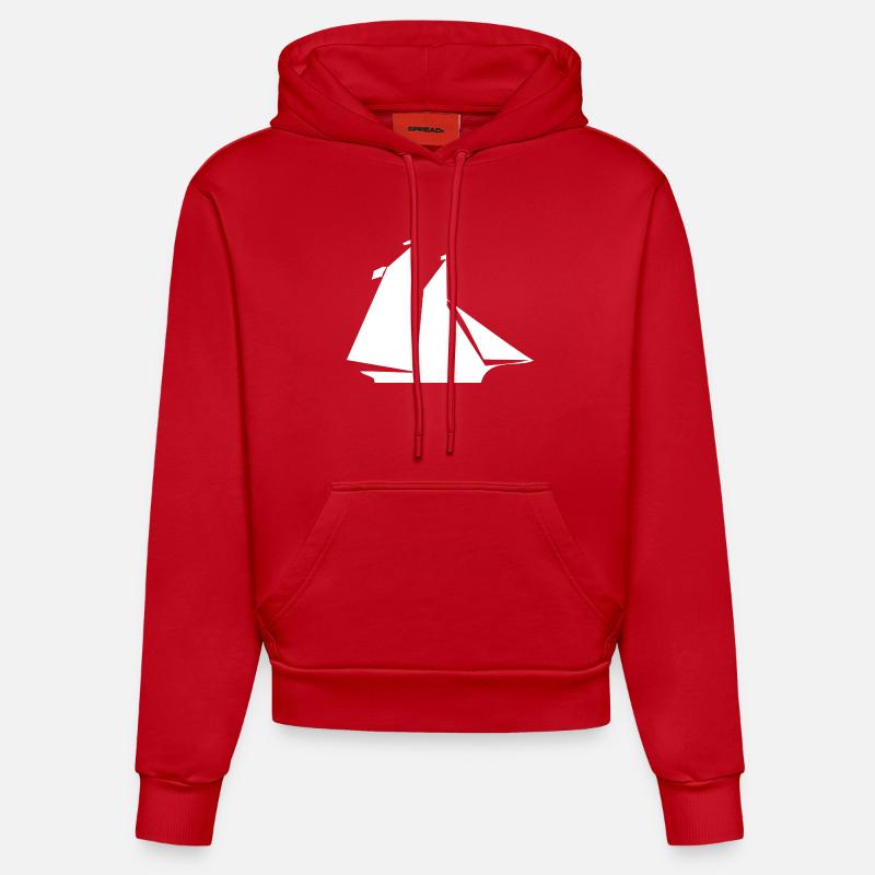 Voile - Sweat à capuche bio ajusté fabriqué en UE - rouge