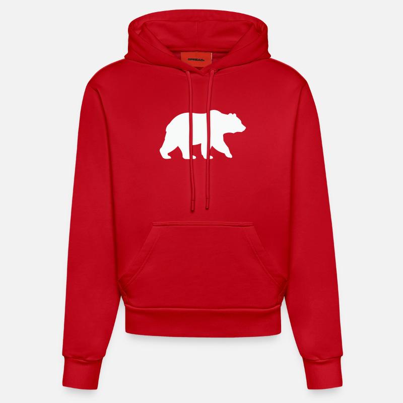 Bear - Sweat à capuche bio ajusté fabriqué en UE - rouge