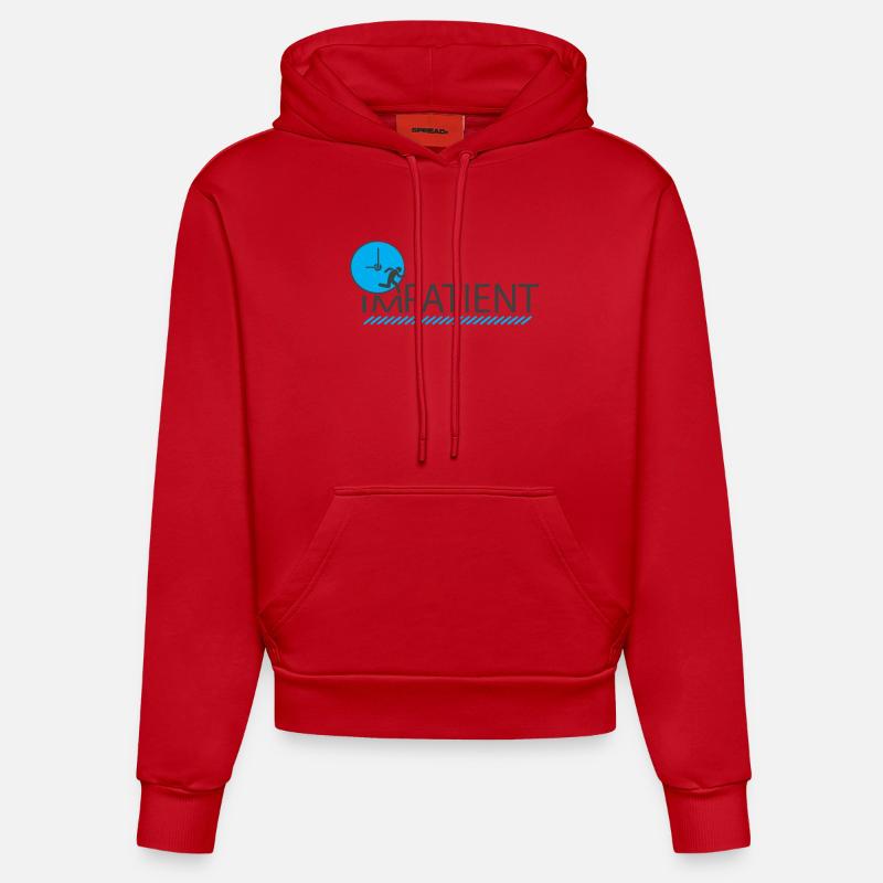 Impatient - Sweat à capuche bio ajusté fabriqué en UE - rouge