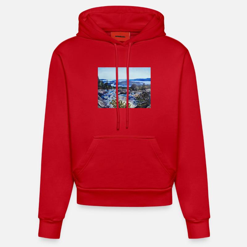 Bremstølen - Sweat à capuche bio ajusté fabriqué en UE - rouge