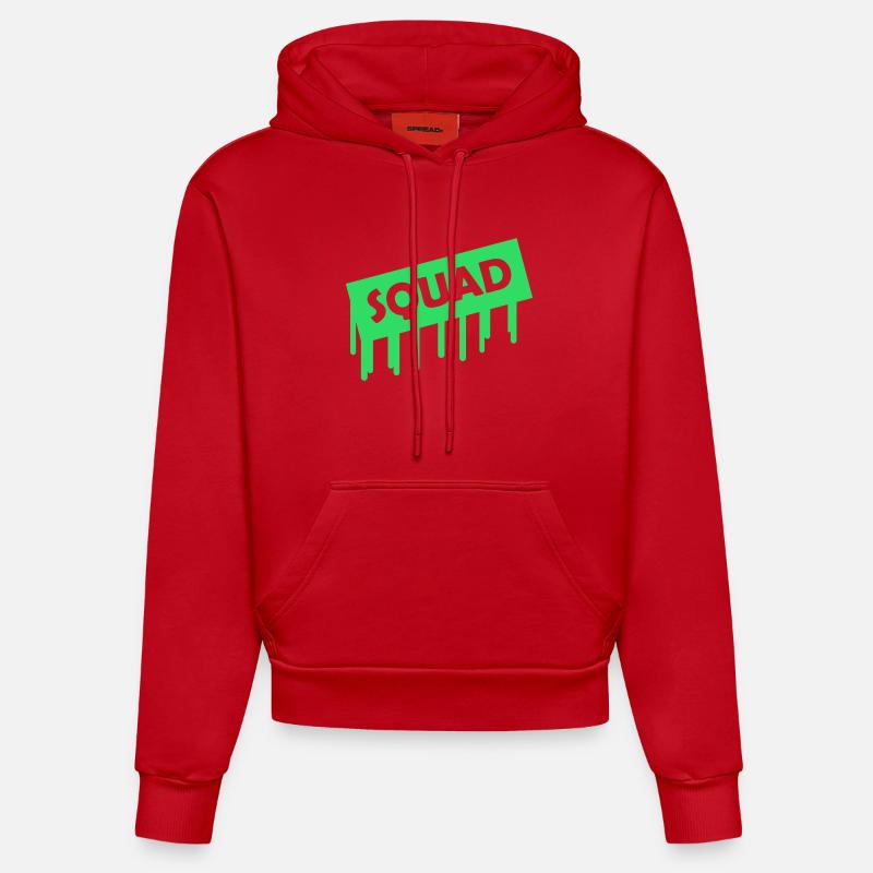 Effectif - Sweat à capuche bio ajusté fabriqué en UE - rouge
