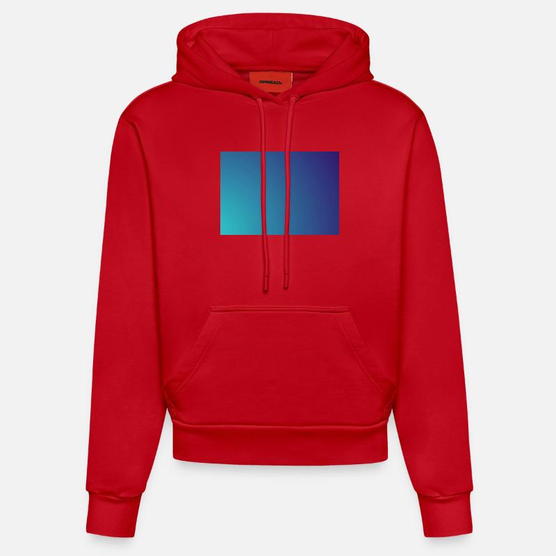 Gradient cyan-violet en cercle - Sweat à capuche bio ajusté fabriqué en UE - rouge