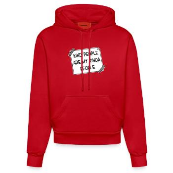 Kind People Are My Kinda People Friendliness - Organic Fitted Hoodie Made in EU - red - Front