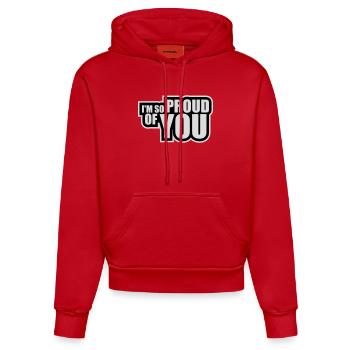 I'm So Proud Of You Herzlich Ermutigend Spruch - Organic Fitted Hoodie Made in EU - Rot - Vorne