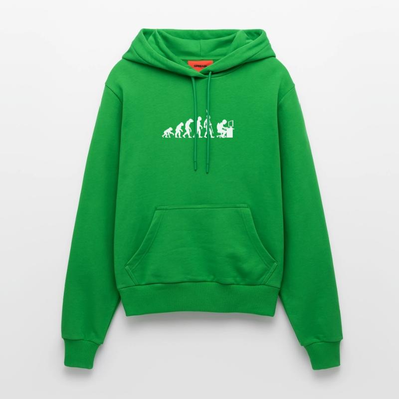 Computer PC Evolution Informatiker Programmierer Organic Fitted Hoodie Made in EU
