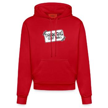 Pensez Grand, Commence, Petit, Motivation, Mentalité, Évolution. - Sweat à capuche bio ajusté fabriqué en UE - rouge - Devant
